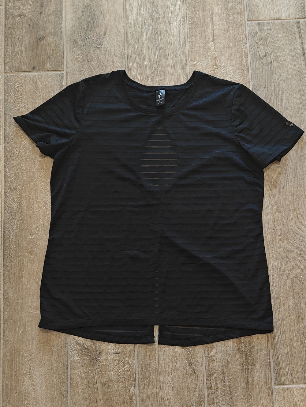 EUC Striped Mesh Open Back T-shirt